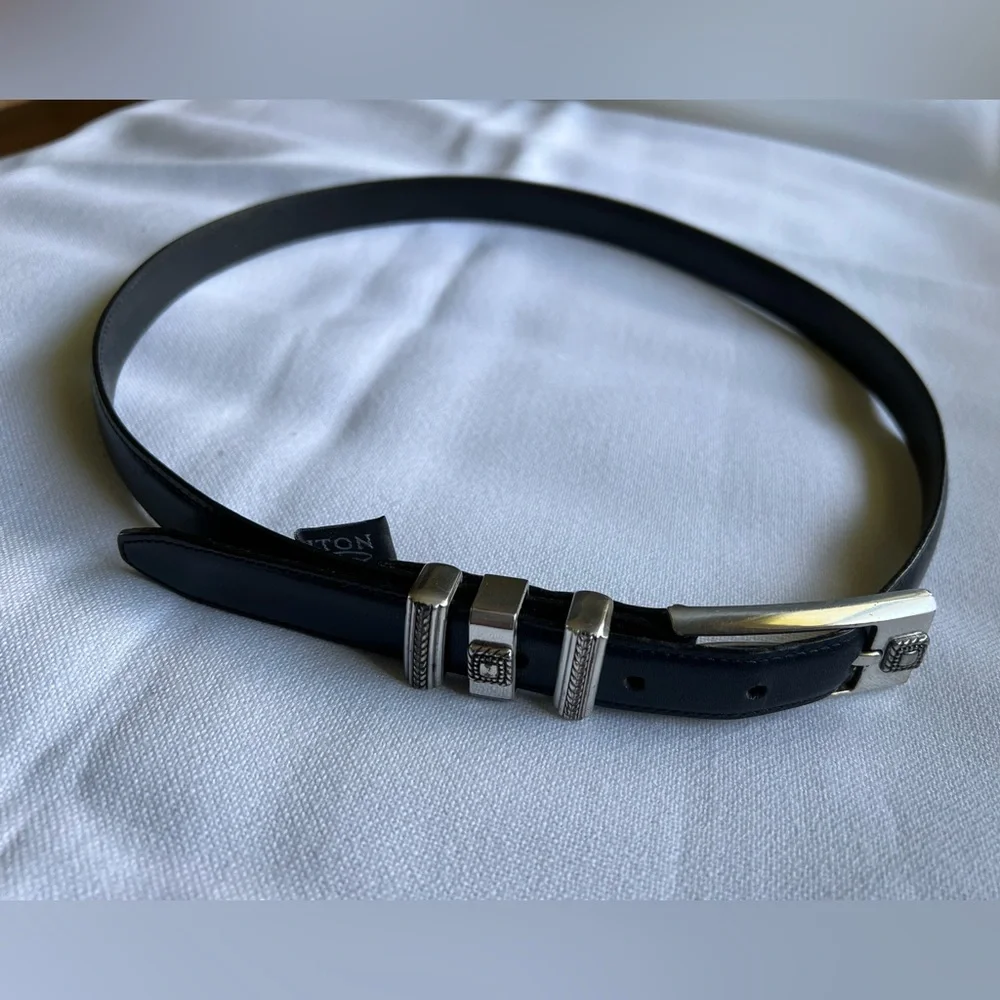 Brighton Black and Silver Belt ML 32 - Picture 4 of 13